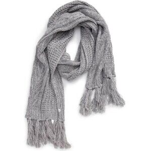 Treasure & Bond Fringe Cable Knit Scarf